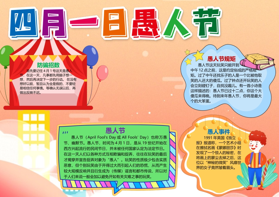 四月一日愚人节小报手抄报模板.docx_第3页