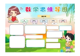 卡通数学图形思维导图小报手抄报彩色无字.pdf