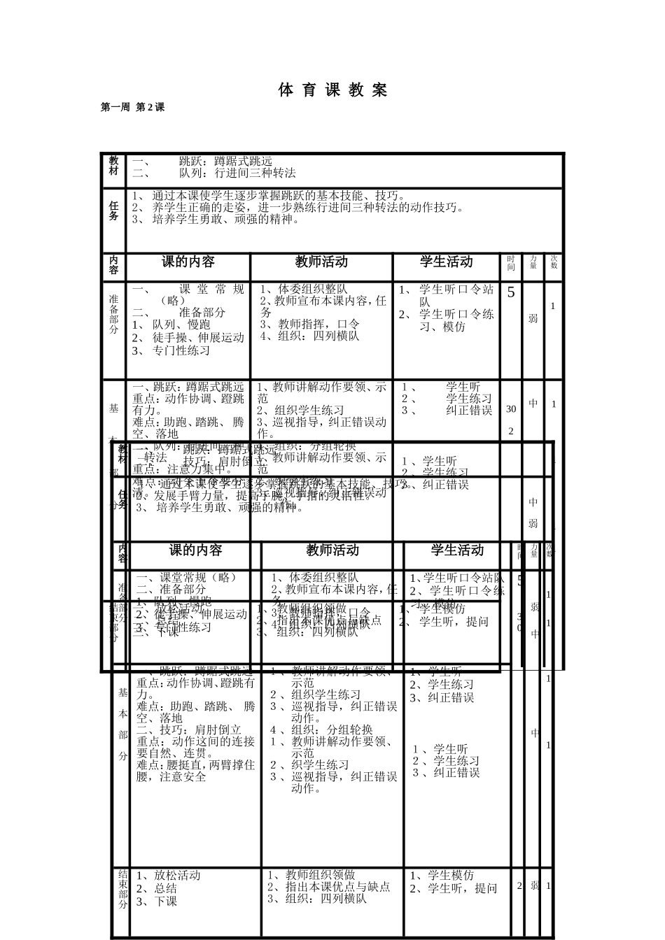 新村小学六年级体育课教案.doc_第2页