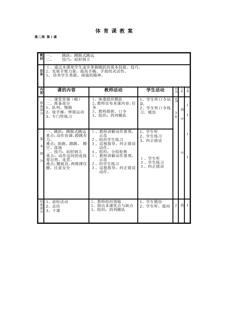高二年级体育课教案.doc_第3页
