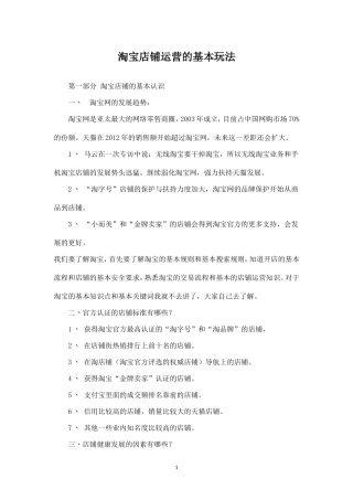 淘宝店铺运营重点.doc