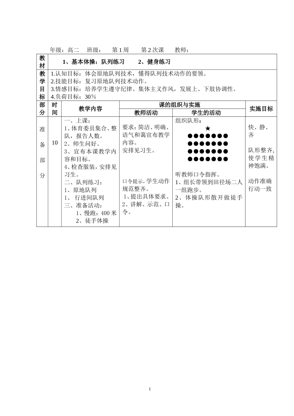 高二年级体育课教案全集 详细版.doc_第1页
