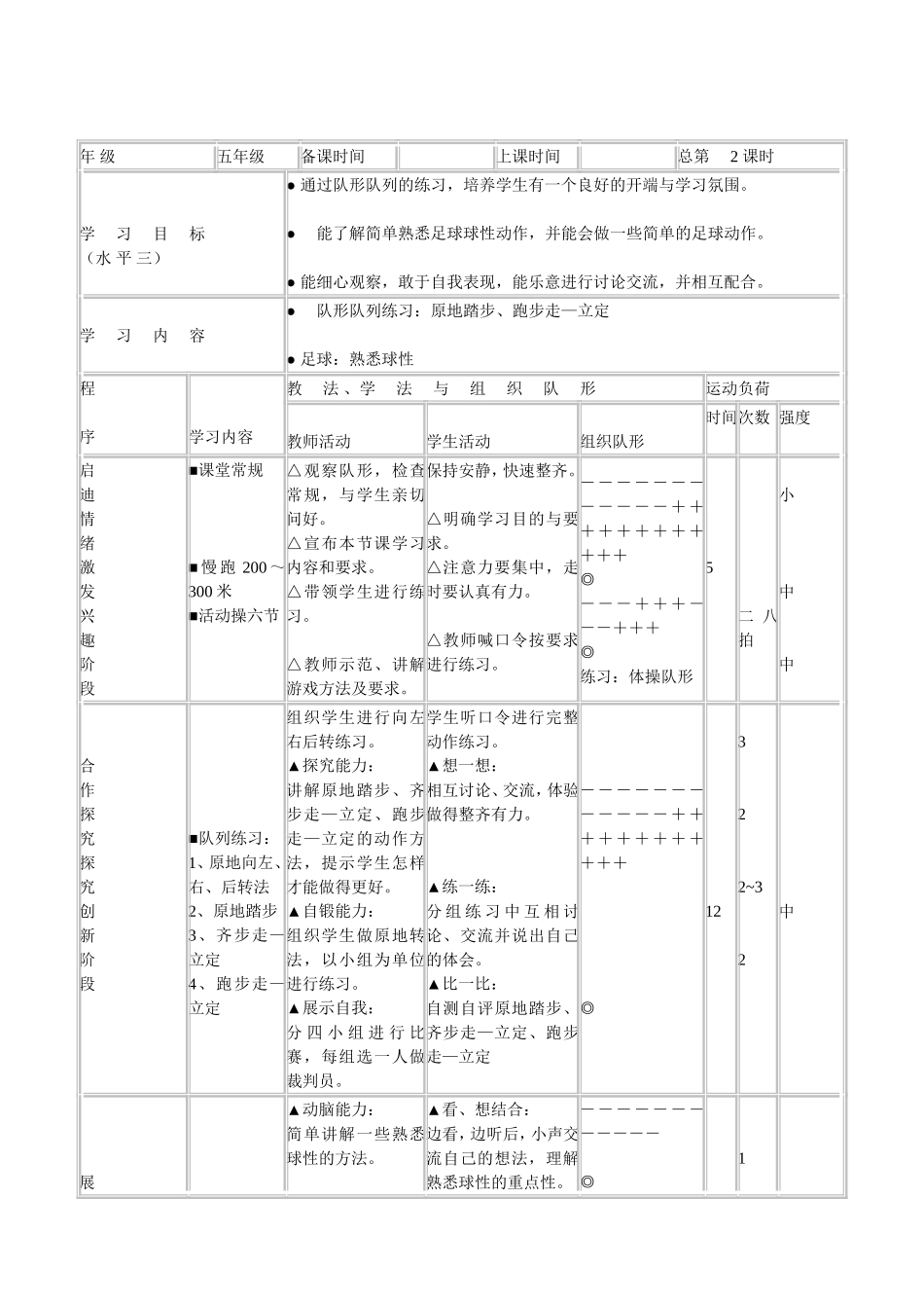 五年级体育与健康教案.doc_第3页