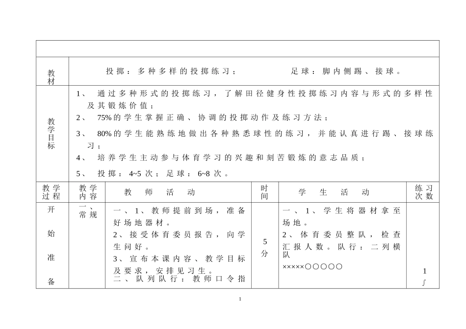 初中体育课教案全集.doc_第1页