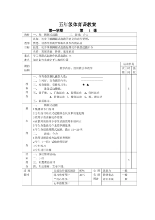 小学五年级体育课教案全集1.doc（82页）
