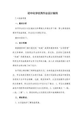 双减政策背景下初中化学优秀作业设计案例.docx