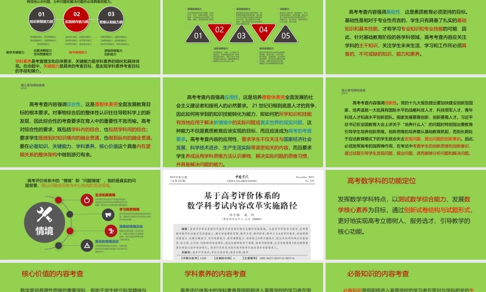 新高考评价体系下2022届高三数学二轮复习建议.pptx