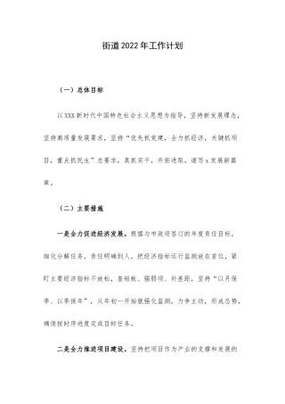 街道2022年工作计划.docx