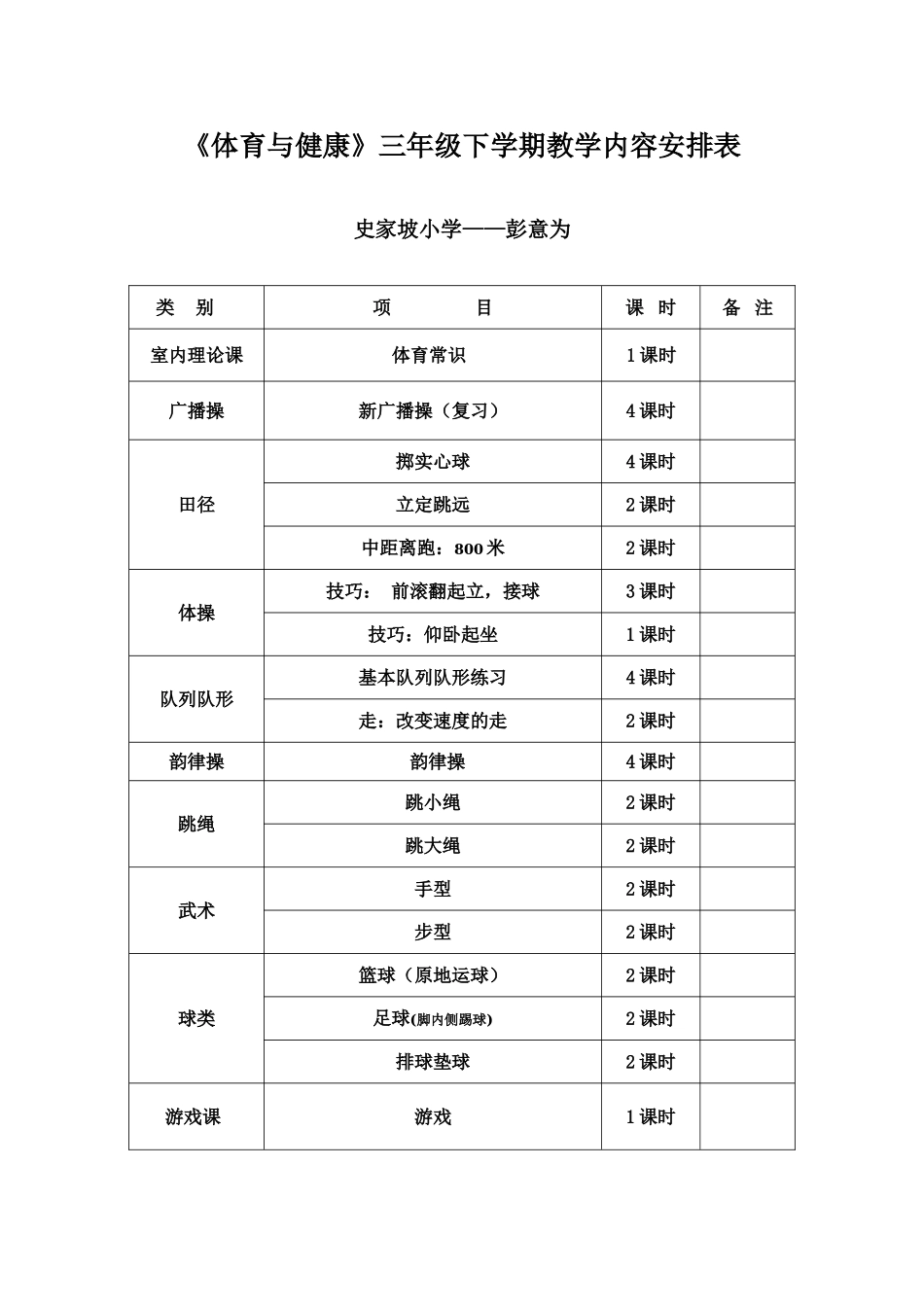 小学三年级体育教案下学期.doc_第1页