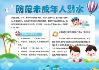 防范未成年人溺水电子手抄报模板.docx