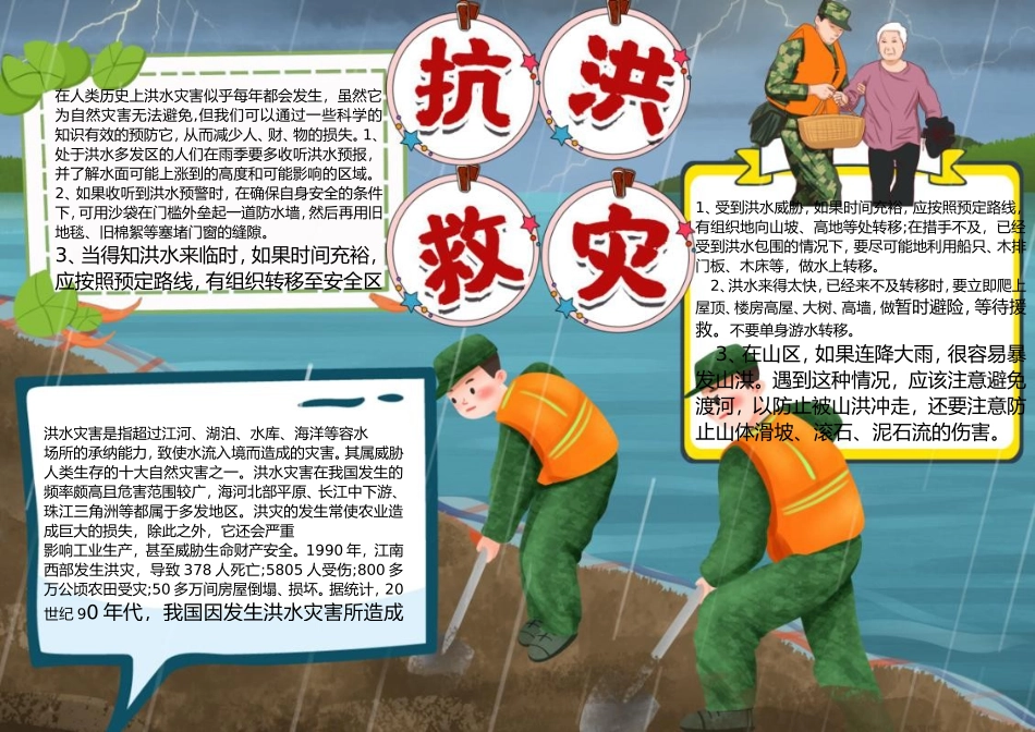 抗洪救灾手抄报.doc_第1页