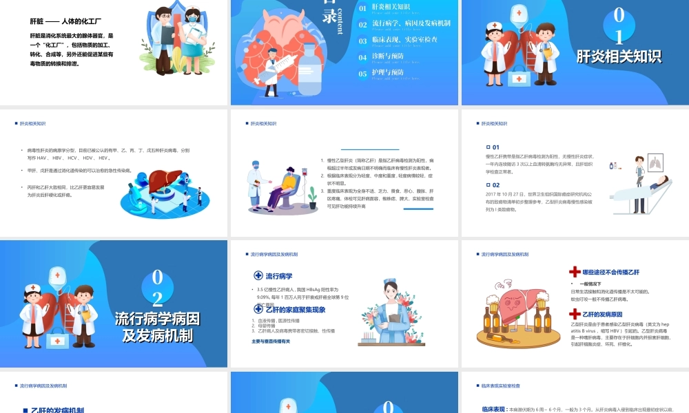 蓝色大气风全国爱肝日知识宣讲-参与爱肝行动共创美好前程PPT课件（带内容）.ppt
