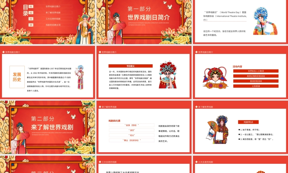 世界戏剧日彰显传统艺术文化之美PPT课件（带内容）.pptx