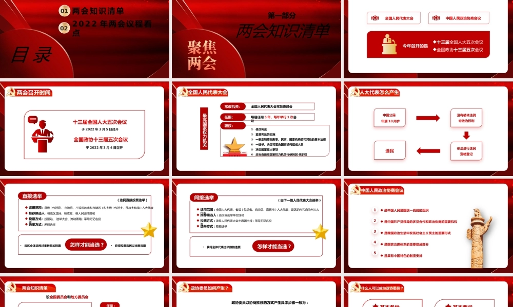 红色聚焦2022两会PPT模板.pptx
