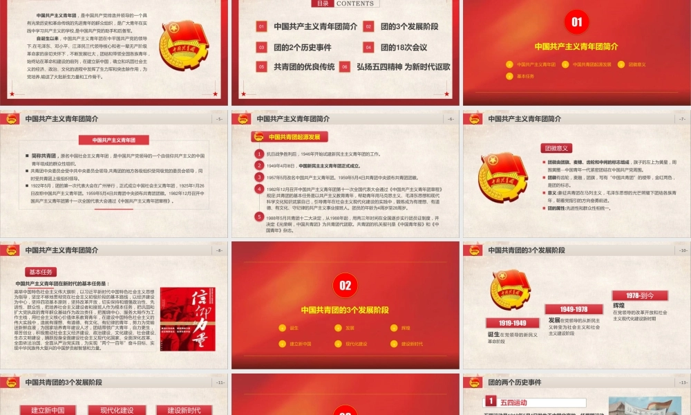 回顾庆祝2022年共青团建团100周年团史团课课件PPT.pptx