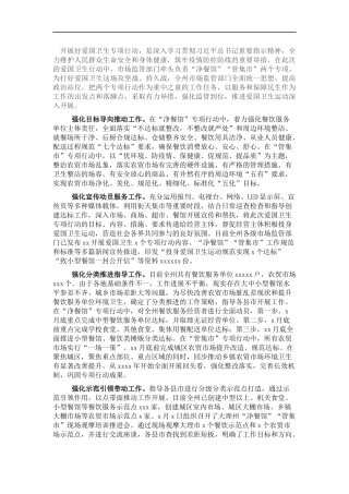 爱卫运动经验交流发言：强化监管到位 服务保障民生全力推动爱国卫生专项行动取得实效.docx