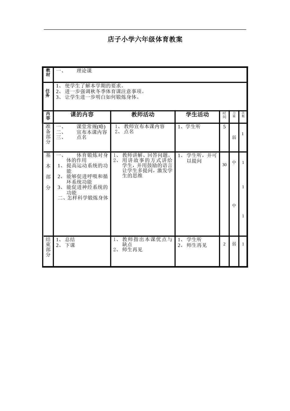 小学体育五年级教案.doc_第1页