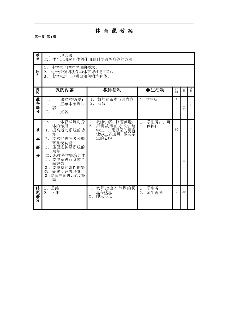 小学六年级上册体育教案.doc_第1页