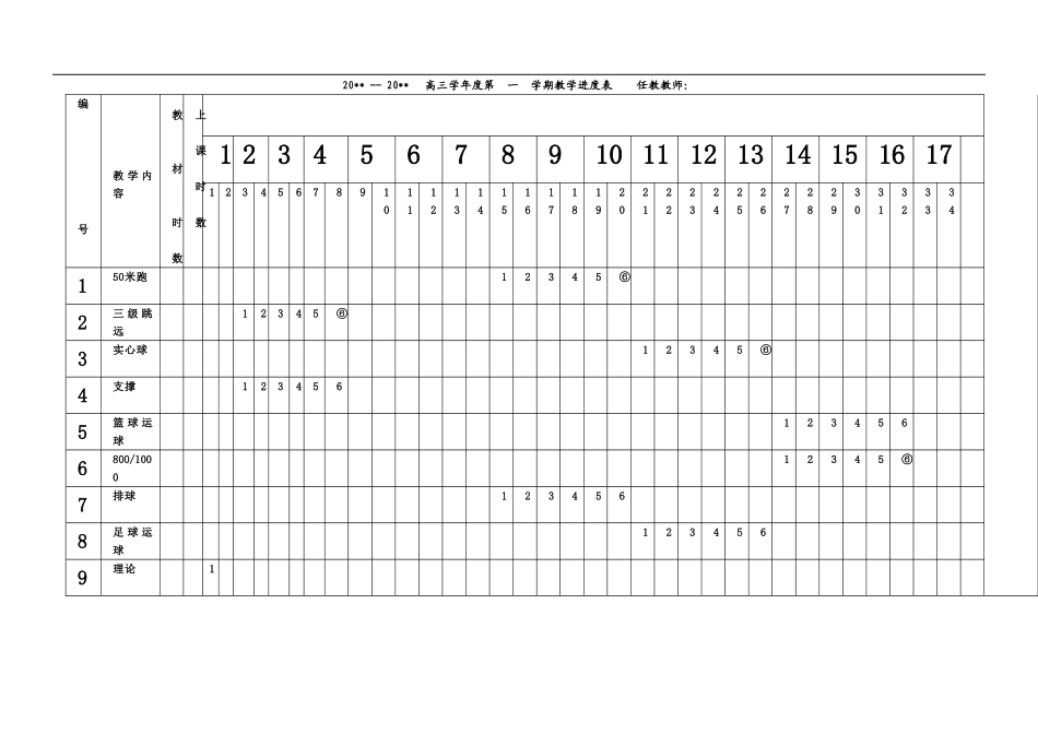 高三上学年 学期进度表.doc_第1页