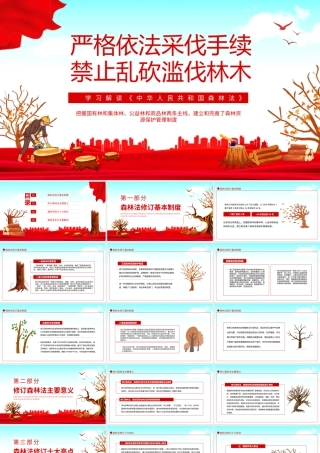 学习解读中华人民共和国森林法严格依法采伐手续禁止乱砍滥伐林木动态PPT.pptx