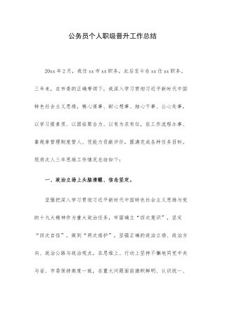 公务员个人职级晋升工作总结.docx
