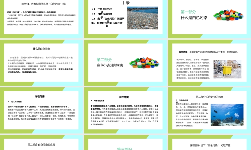 中小学生主题班会拒绝白色污染共筑美化家园PPT.pptx