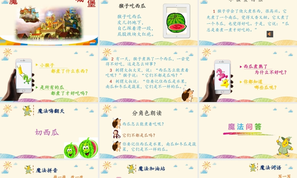 幼儿园阅读课11第十一课 小猴煮西瓜.pptx