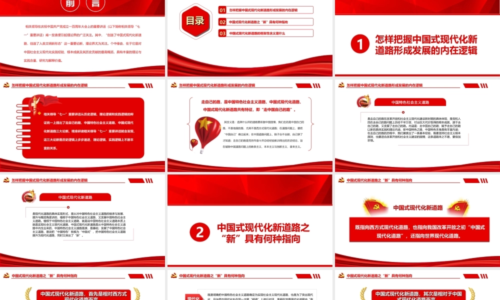 全面精准理解中国式现代化新道路-深入学习创造了中国式现代化新道路创造了人类文明新形势这一重要论断PPT课件（带内容）.ppt