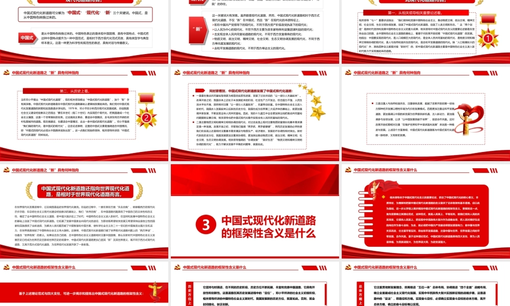 全面精准理解中国式现代化新道路-深入学习创造了中国式现代化新道路创造了人类文明新形势这一重要论断PPT课件（带内容）.ppt
