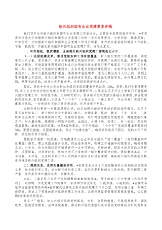 新兴组织国有企业党建要求讲稿.docx