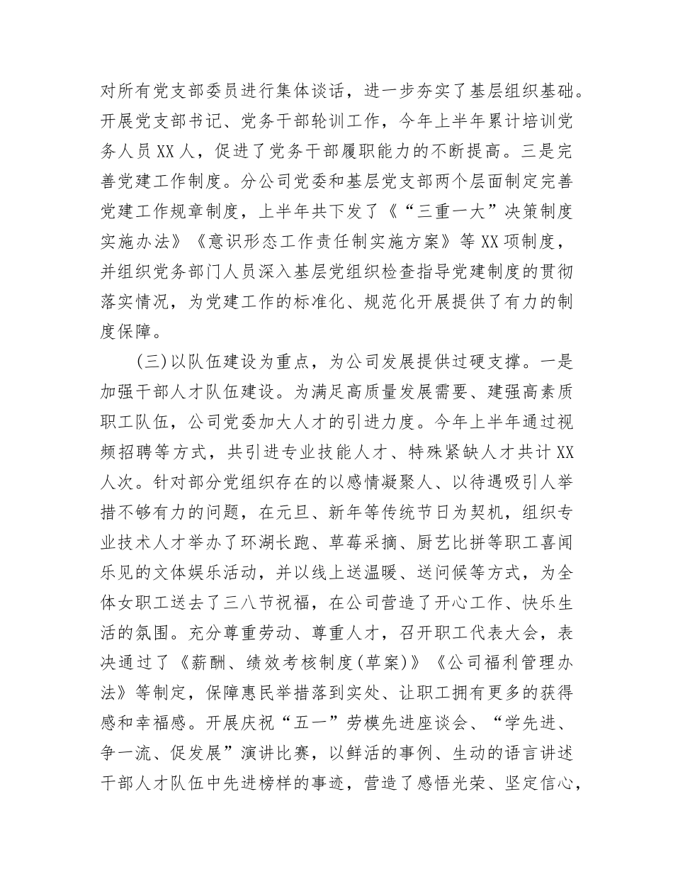 国企党委书记述职述德述廉述法报告、存在不足及整改措施.doc_第3页