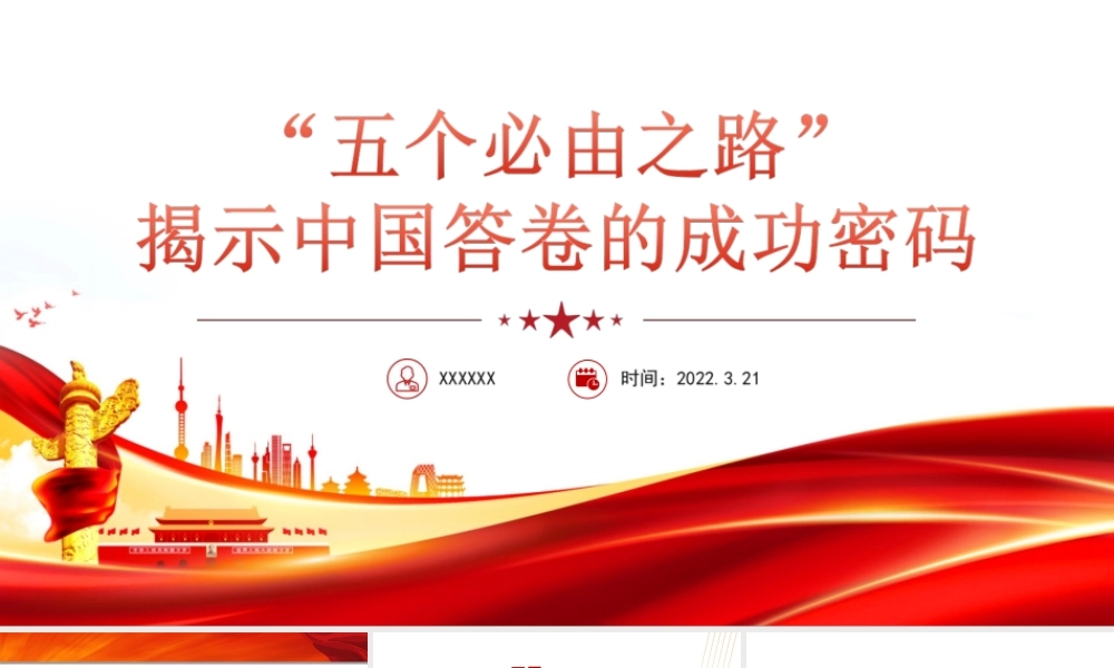 2022两会“五个必由之路”揭示中国答卷的成功密码PPT课件（带内容）.ppt