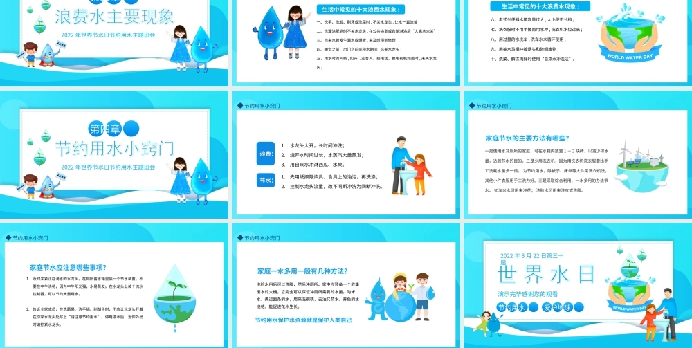 2022年世界水日中国水周主题班会保护水资源PPT课件（带内容）.ppt
