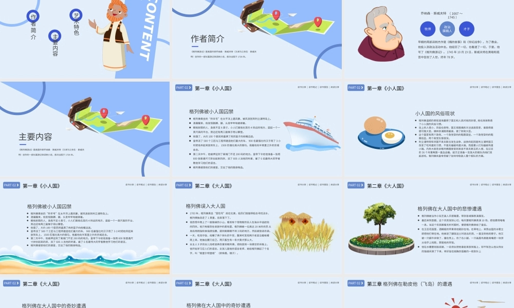 格列佛游记读书笔记读书分享PPT模板.pptx