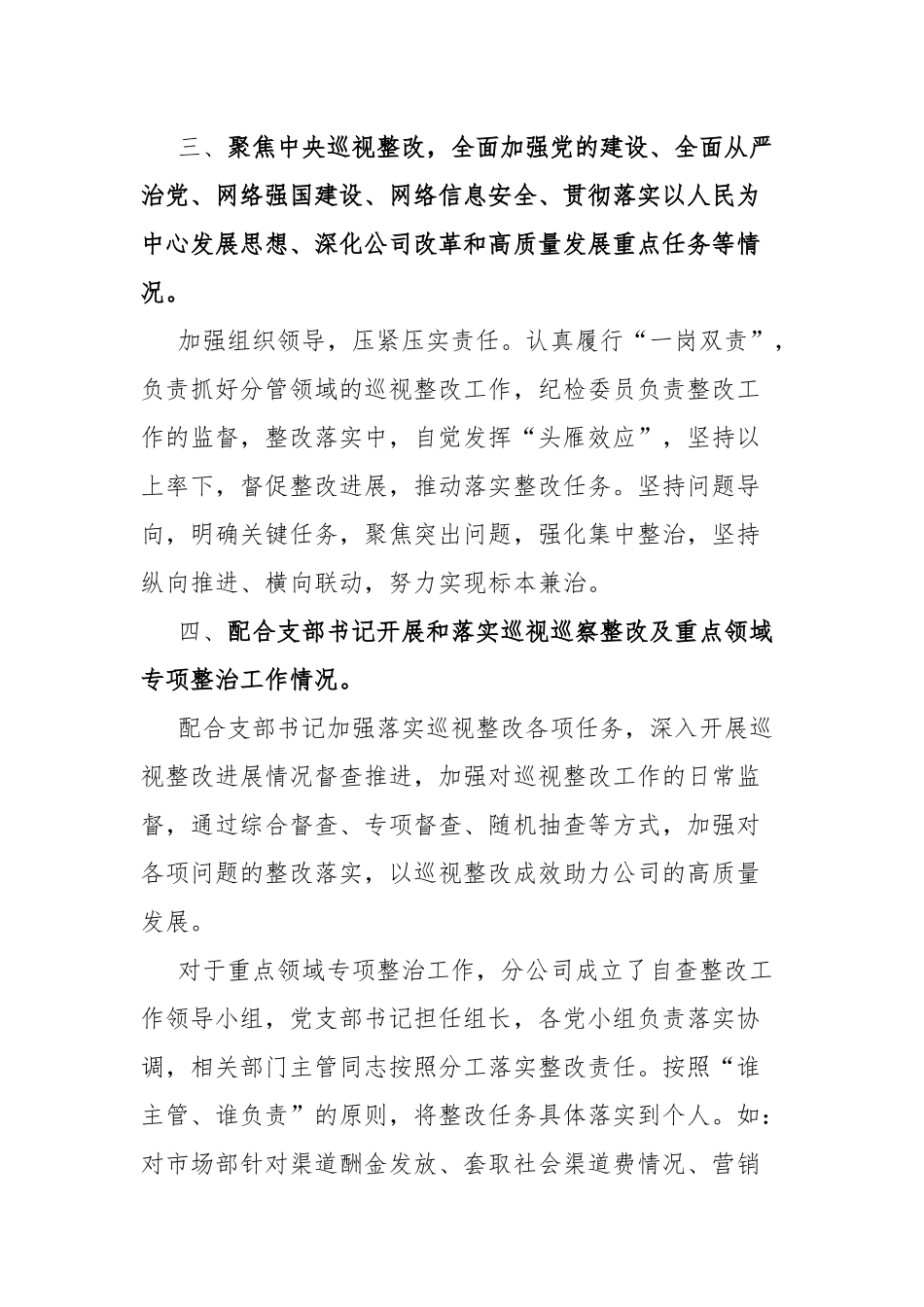 纪检委员落实全面从严治党主体责任情况报告.docx_第3页