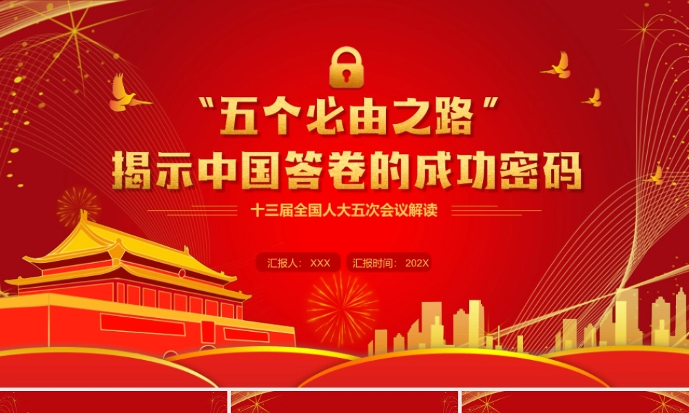 2022两会“五个必由之路”揭示中国答卷的成功密码PPT课件（带内容）.ppt