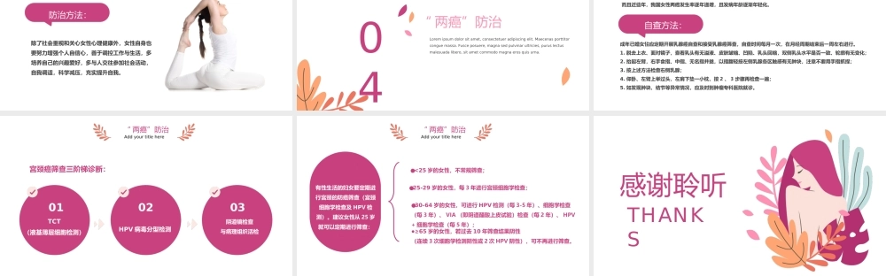 关爱女性健康宫颈癌乳腺癌防治知识讲座PPT课件（带内容）.ppt