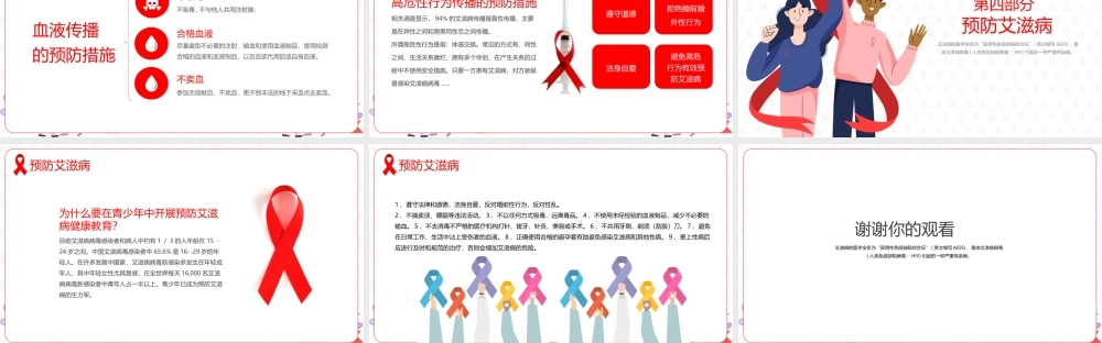简洁关爱青少年预防艾滋病知识普及宣传PPT课件（带内容）.pptx