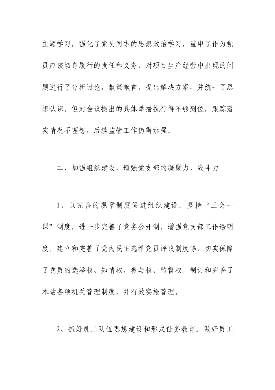 项目党支部全年工作总结范文.docx_第3页