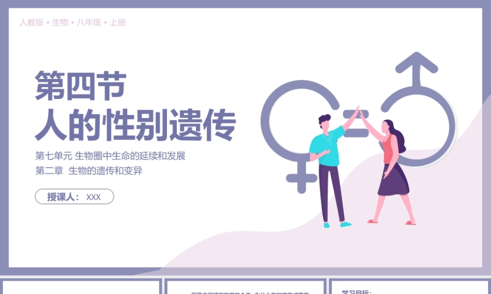 人教版八年级生物下册人的性别遗传课件PPT模板.pptx