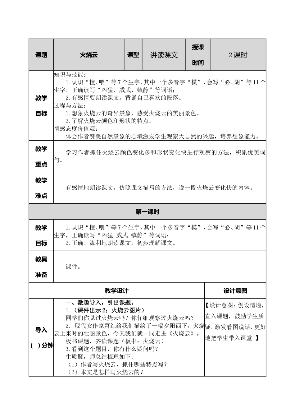 小学语文三年级下24 火烧云教案.doc_第1页