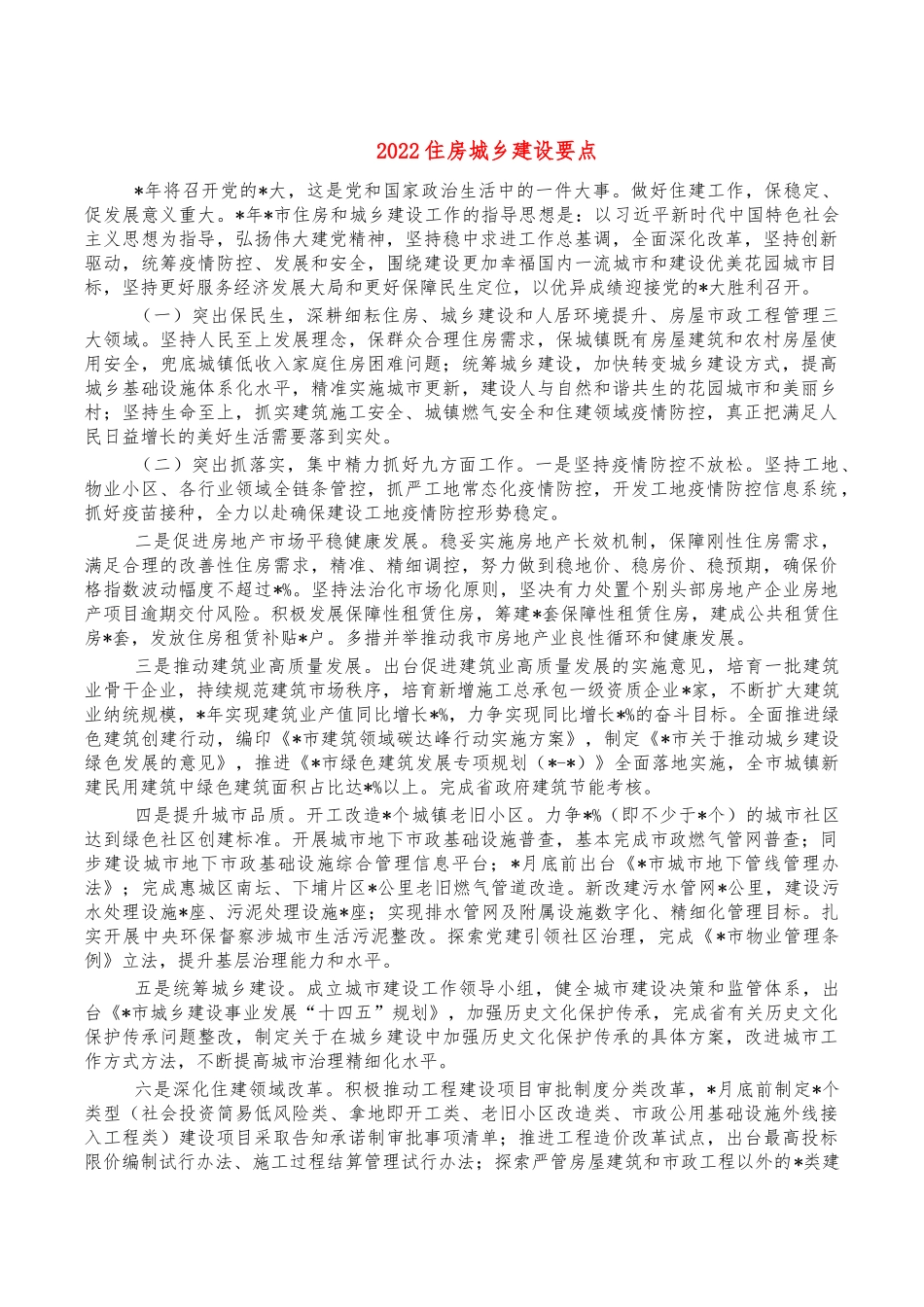 2022住房城乡建设要点.docx_第1页