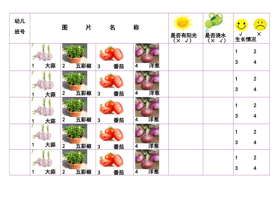 幼幼教22儿园植物观察记录表5.doc_第1页