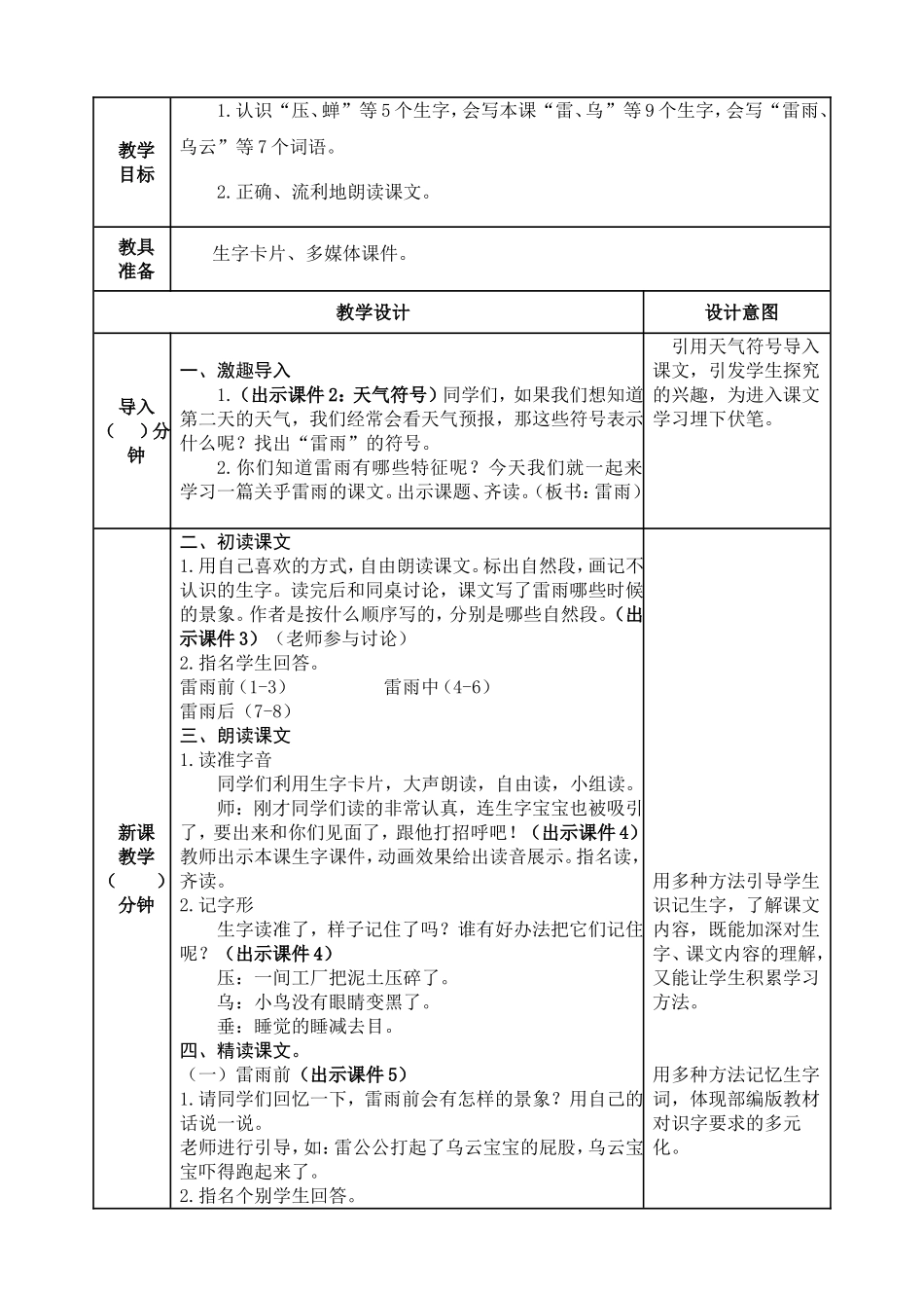 小学语文二年级下16 雷雨教案.doc_第2页