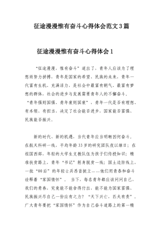 征途漫漫惟有奋斗心得体会范文3篇.docx