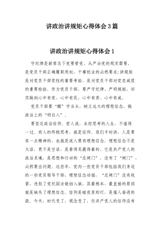 讲政治讲规矩心得体会3篇.docx