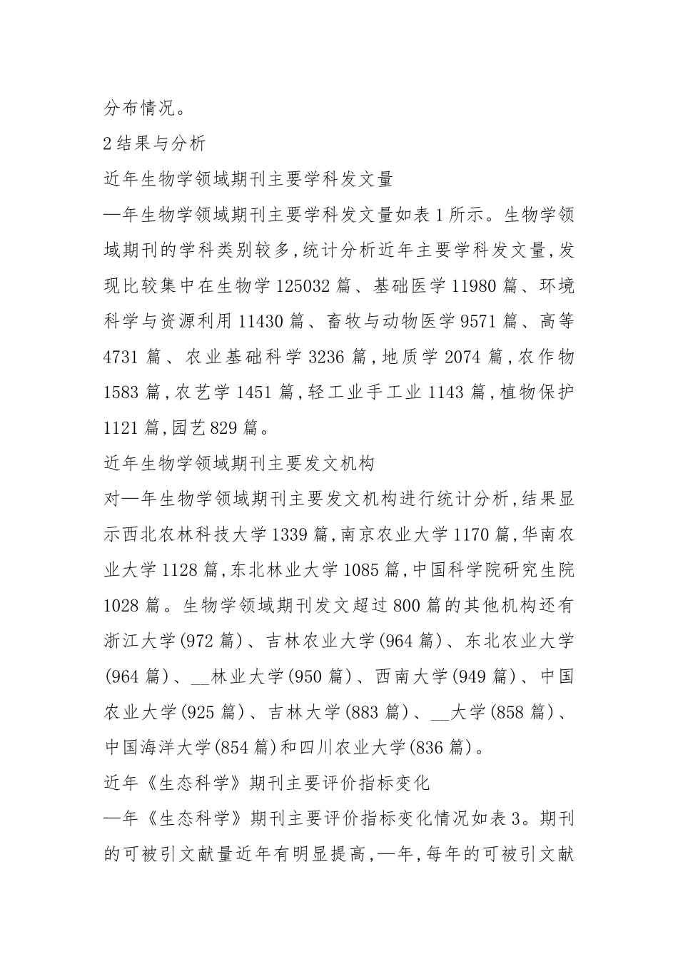 生物学期刊发文及生态科学出版数据.docx_第3页