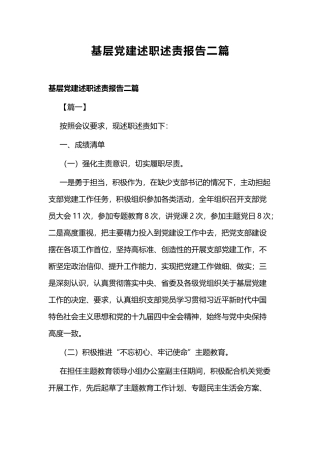 基层党建述职述责报告二篇.docx