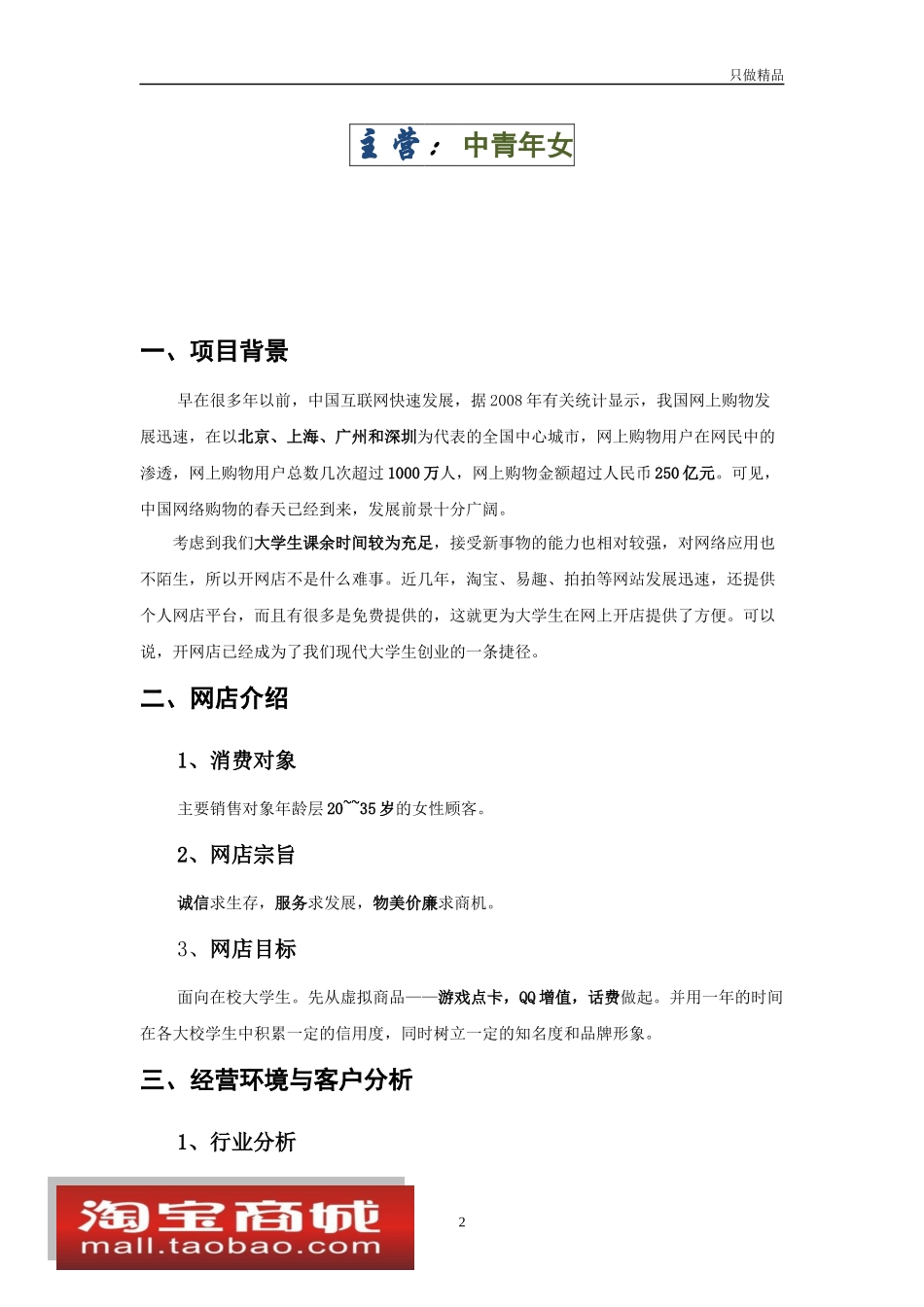 大学生网店服装店创业策划书.docx_第2页