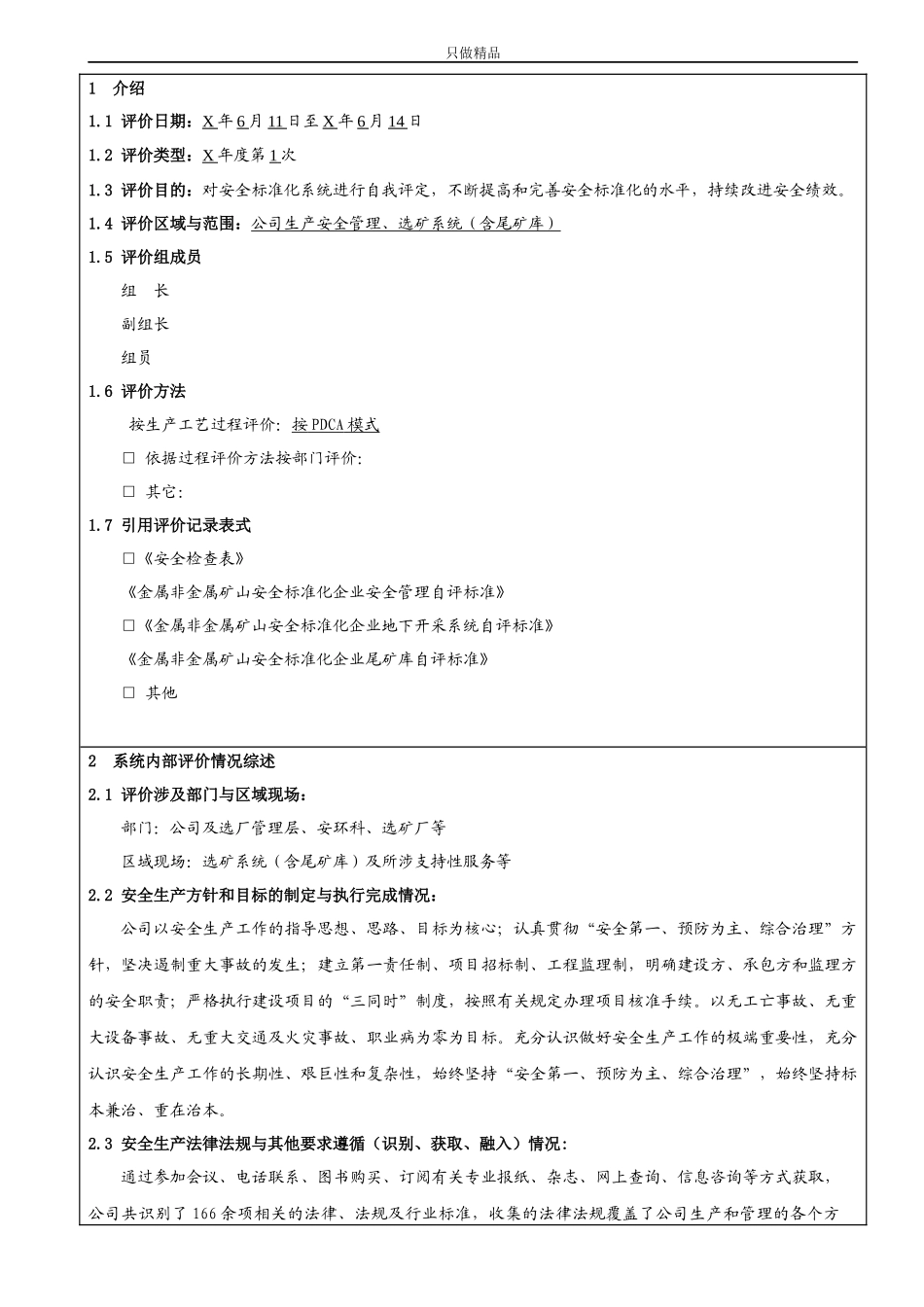 选冶公司安全标准化系统内部评价报告.docx_第2页